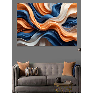 Kıvrımlı Renkli Dalgalar Dekoratif Kanvas - Mdf Ahşap Tablo