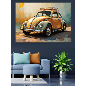 Klasik Beetle Araba Dekoratif Kanvas - Mdf Ahşap Tablo 70x100 cm
