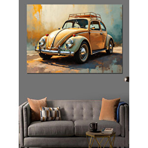 Klasik Beetle Araba Dekoratif Kanvas - Mdf Ahşap Tablo 70x100 cm