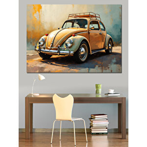 Klasik Beetle Araba Dekoratif Kanvas - Mdf Ahşap Tablo 70x100 cm