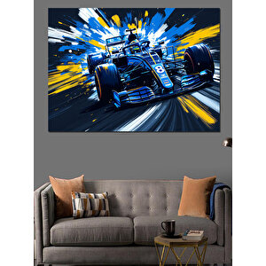 Hızlı Yarış Arabası Dekoratif Kanvas - Mdf Ahşap Tablo 25x35 cm