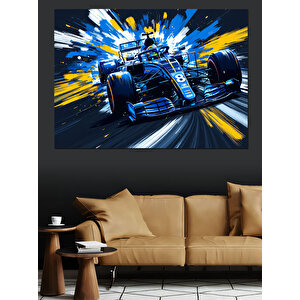 Hızlı Yarış Arabası Dekoratif Kanvas - Mdf Ahşap Tablo