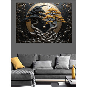 Yin Yang Doğa Dengesi Dekoratif Kanvas - Mdf Ahşap Tablo