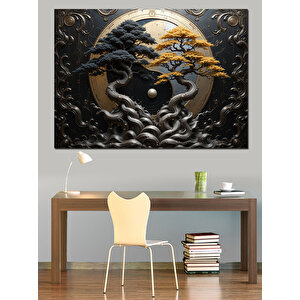 Yin Yang Doğa Dengesi Dekoratif Kanvas - Mdf Ahşap Tablo