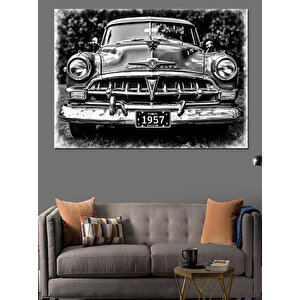Siyah-beyaz Klasik Araba Dekoratif Kanvas - Mdf Ahşap Tablo 70x100 cm