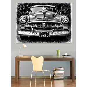 Siyah-beyaz Klasik Araba Dekoratif Kanvas - Mdf Ahşap Tablo 70x100 cm
