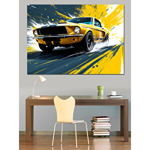 Hızlı Klasik Spor Araba Dekoratif Kanvas - Mdf Ahşap Tablo 50x70 cm