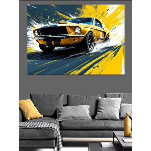 Hızlı Klasik Spor Araba Dekoratif Kanvas - Mdf Ahşap Tablo 35x50 cm