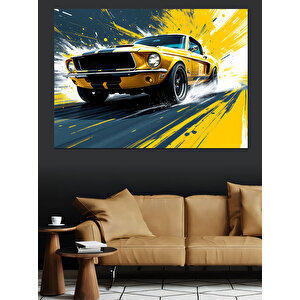 Hızlı Klasik Spor Araba Dekoratif Kanvas - Mdf Ahşap Tablo