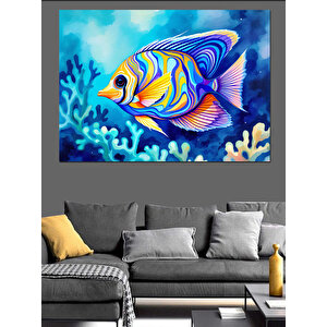 Mercan Balığı Dünyası Dekoratif Kanvas - Mdf Ahşap Tablo 70x100 cm