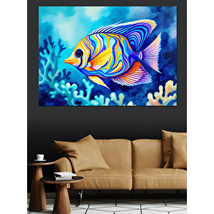 Mercan Balığı Dünyası Dekoratif Kanvas - Mdf Ahşap Tablo 70x100 cm