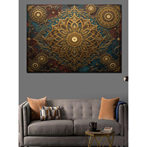 Etnik Desenli Mandala Sanatı Dekoratif Kanvas - Mdf Ahşap Tablo
