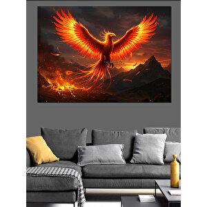 Küllerden Doğan Anka Dekoratif Kanvas - Mdf Ahşap Tablo 50x70 cm