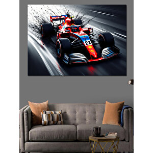 Hızlı Yarış Arabası Dekoratif Kanvas - Mdf Ahşap Tablo