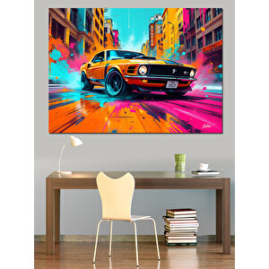 Gece Yarısı Klasik Araba Dekoratif Kanvas - Mdf Ahşap Tablo 35x50 cm