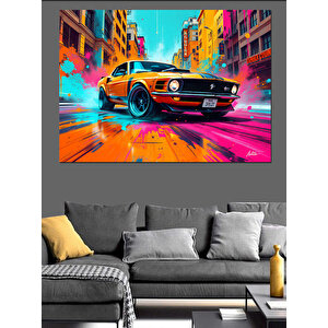 Gece Yarısı Klasik Araba Dekoratif Kanvas - Mdf Ahşap Tablo 35x50 cm
