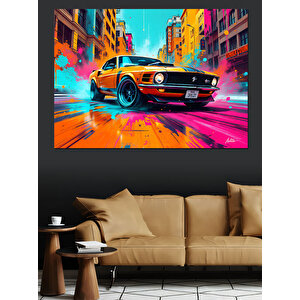 Gece Yarısı Klasik Araba Dekoratif Kanvas - Mdf Ahşap Tablo 25x35 cm