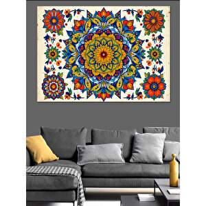 Etnik Mandala Desen Dekoratif Kanvas - Mdf Ahşap Tablo 70x100 cm
