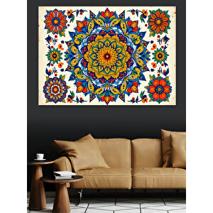 Etnik Mandala Desen Dekoratif Kanvas - Mdf Ahşap Tablo 70x100 cm