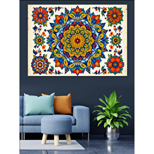 Etnik Mandala Desen Dekoratif Kanvas - Mdf Ahşap Tablo 70x100 cm