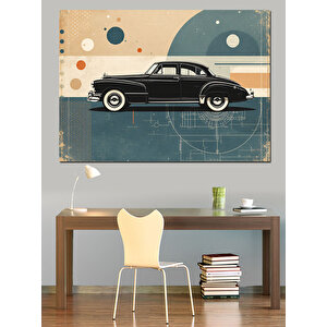 Retro Klasik Araba Posteri Dekoratif Kanvas - Mdf Ahşap Tablo 35x50 cm
