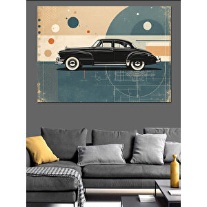 Retro Klasik Araba Posteri Dekoratif Kanvas - Mdf Ahşap Tablo 35x50 cm