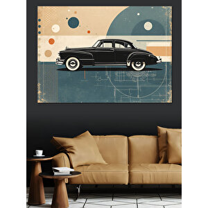 Retro Klasik Araba Posteri Dekoratif Kanvas - Mdf Ahşap Tablo 35x50 cm