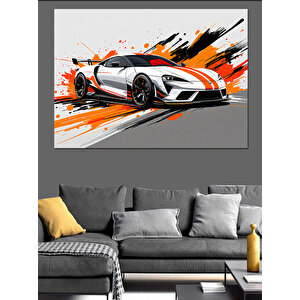 Spor Araba Patlaması Dekoratif Kanvas - Mdf Ahşap Tablo 70x100 cm