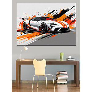 Spor Araba Patlaması Dekoratif Kanvas - Mdf Ahşap Tablo
