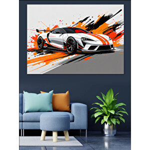 Spor Araba Patlaması Dekoratif Kanvas - Mdf Ahşap Tablo 35x50 cm