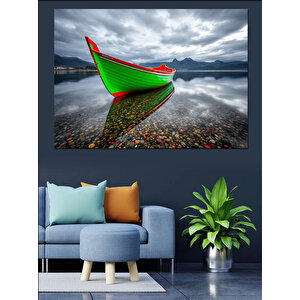 Sisli Gölde Renkli Sandal Dekoratif Kanvas - Mdf Ahşap Tablo 50x70 cm