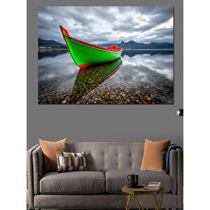 Sisli Gölde Renkli Sandal Dekoratif Kanvas - Mdf Ahşap Tablo 50x70 cm