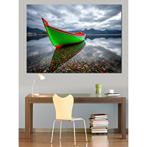 Sisli Gölde Renkli Sandal Dekoratif Kanvas - Mdf Ahşap Tablo 50x70 cm