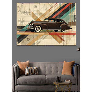 Vintage Klasik Araba Tasarımı Dekoratif Kanvas - Mdf Ahşap Tablo 50x70 cm