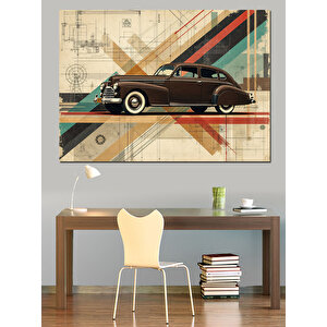 Vintage Klasik Araba Tasarımı Dekoratif Kanvas - Mdf Ahşap Tablo 50x70 cm