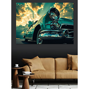 Karanlıkta Klasik Araba Dekoratif Kanvas - Mdf Ahşap Tablo