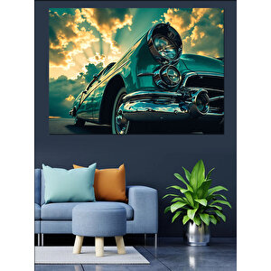 Karanlıkta Klasik Araba Dekoratif Kanvas - Mdf Ahşap Tablo 50x70 cm