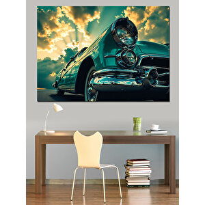 Karanlıkta Klasik Araba Dekoratif Kanvas - Mdf Ahşap Tablo 50x70 cm