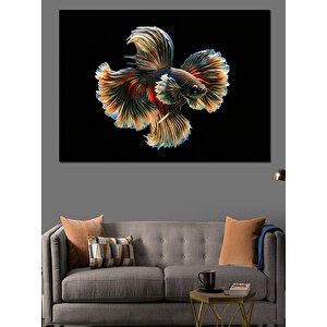 Parlayan Japon Süs Balığı Dekoratif Kanvas - Mdf Ahşap Tablo 70x100 cm