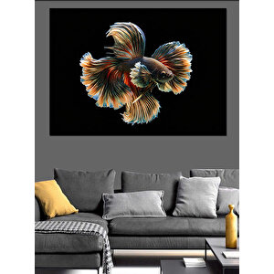 Parlayan Japon Süs Balığı Dekoratif Kanvas - Mdf Ahşap Tablo