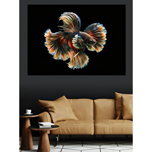 Parlayan Japon Süs Balığı Dekoratif Kanvas - Mdf Ahşap Tablo