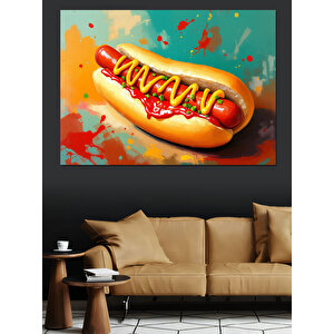 Hardal Soslu Sosisli  Dekoratif Kanvas - Mdf Ahşap Tablo