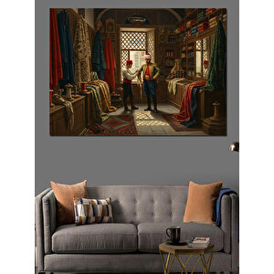 Kapalıçarşıda Kumaş Seçimi Dekoratif Kanvas - Mdf Ahşap Tablo 70x100 cm
