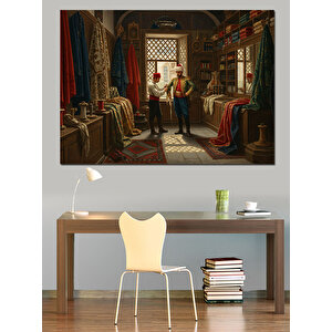 Kapalıçarşıda Kumaş Seçimi Dekoratif Kanvas - Mdf Ahşap Tablo 70x100 cm