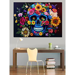 Renkli Kuru Kafa Dekoratif Kanvas - Mdf Ahşap Tablo 70x100 cm
