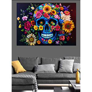 Renkli Kuru Kafa Dekoratif Kanvas - Mdf Ahşap Tablo 70x100 cm