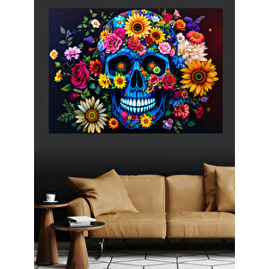 Renkli Kuru Kafa Dekoratif Kanvas - Mdf Ahşap Tablo 70x100 cm