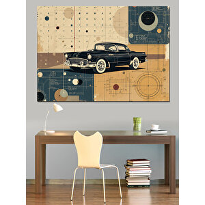 Retro Klasik Araba Dekoratif Kanvas - Mdf Ahşap Tablo
