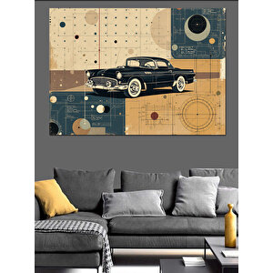 Retro Klasik Araba Dekoratif Kanvas - Mdf Ahşap Tablo 70x100 cm