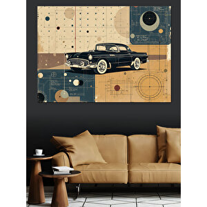 Retro Klasik Araba Dekoratif Kanvas - Mdf Ahşap Tablo 70x100 cm